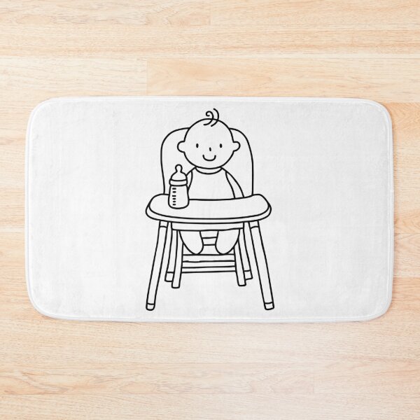 Item preview, Baby in a highchair with a milk bottle on the tray designed and sold by rasagamastore.