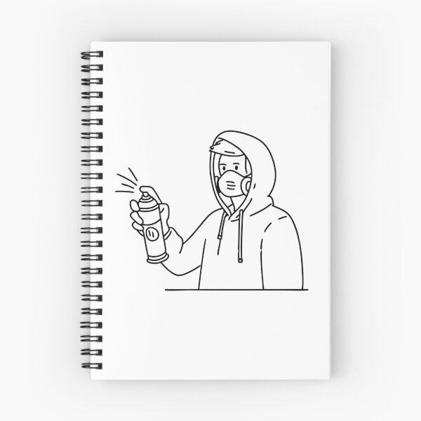 Item preview, Person in a hood with spray paint draw graffiti on a wall designed and sold by rasagamastore.