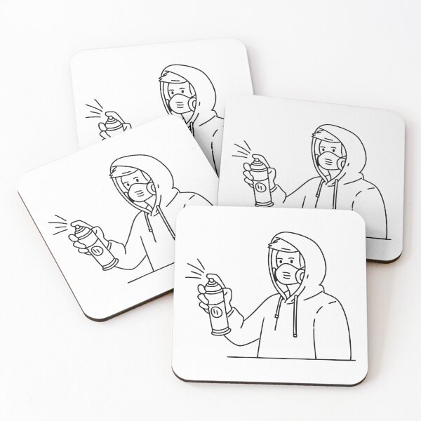 Item preview, Person in a hood with spray paint draw graffiti on a wall designed and sold by rasagamastore.