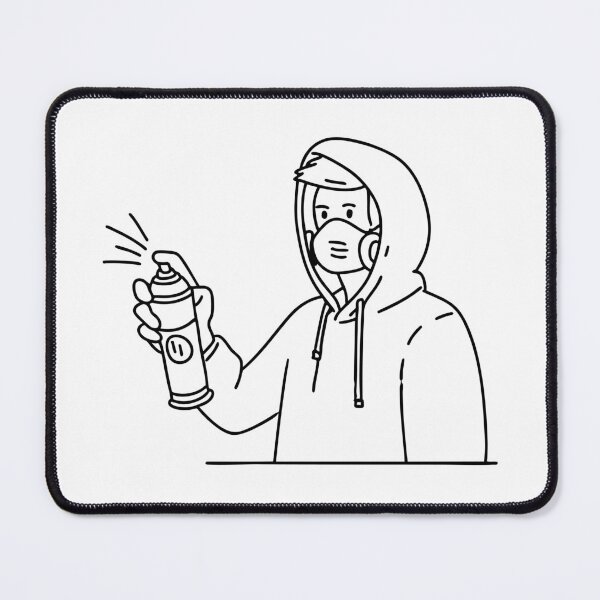 Item preview, Person in a hood with spray paint draw graffiti on a wall designed and sold by rasagamastore.