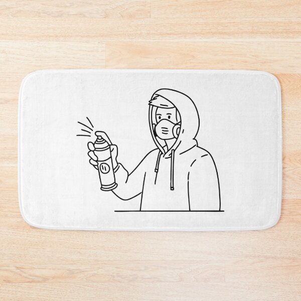 Item preview, Person in a hood with spray paint draw graffiti on a wall designed and sold by rasagamastore.