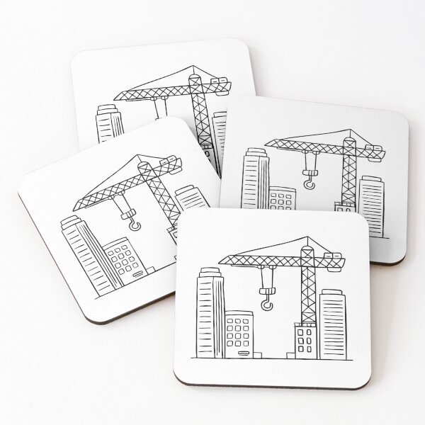 Item preview, A crane with a hook between high buildings designed and sold by rasagamastore.