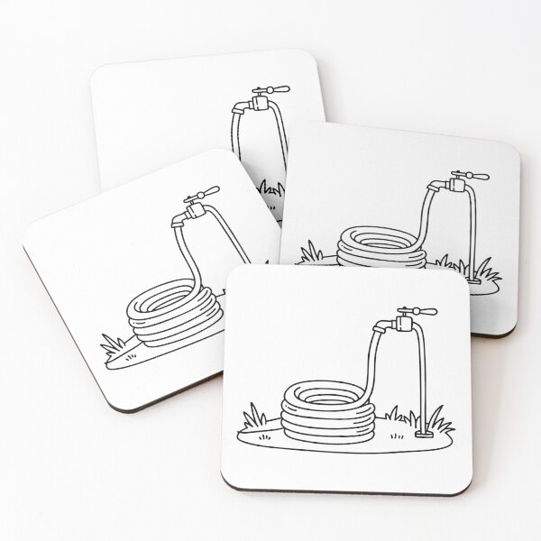 Item preview, A coiled hose on the lawn connected to an outdoor faucet designed and sold by rasagamastore.