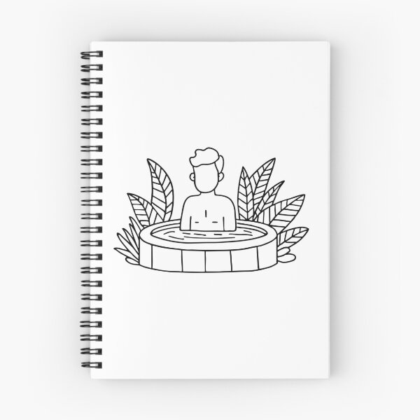 Item preview, A person relaxing in a natural hot spring amidst lush greenery designed and sold by rasagamastore.