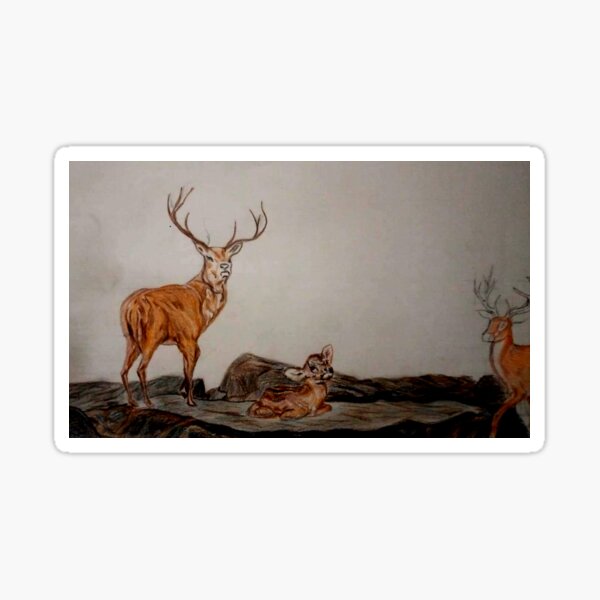 Item preview, Deer in the jungle designed and sold by ColsamArtWork.