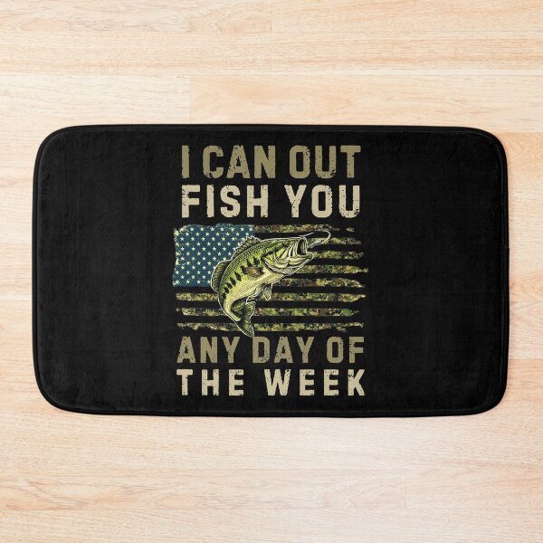 Item preview, i can out fish you Funny Patriotic Bass Fishing Camo Flag – Outfish You Anytime designed and sold by MotivaChic.