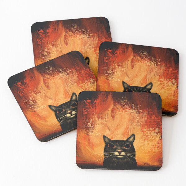 Item preview, Black cat in the fire designed and sold by Makitsu Neko.