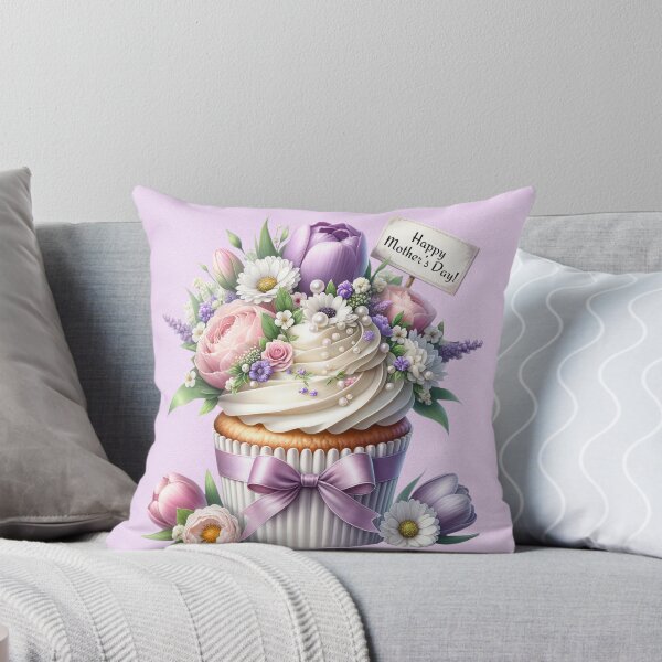 Item preview, Cupcake tied with a ribbon and with flowers, mother`s day design designed and sold by LoneAngel.