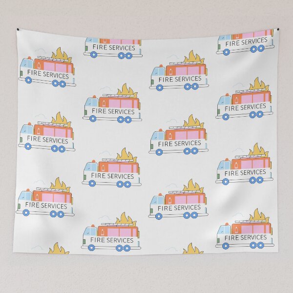 Item preview, Truck Fire Services in Action Colorful designed and sold by ART ATTACK ZONE.