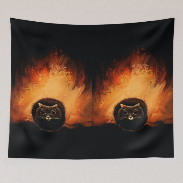 Item preview, Black cat in the fire designed and sold by Makitsu Neko.