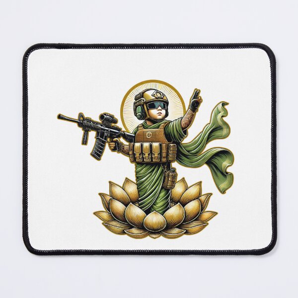 Aperçu de l'œuvre Jeune Bouddha Tactique créée et vendue par RAWLIFEGRAPHIC.