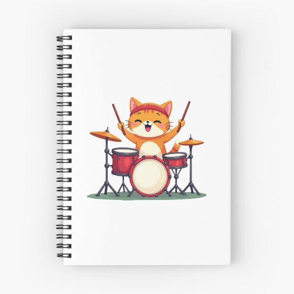 Item preview, Modern Trendy Cat Drummer ,Funny Orange Cat Playing Drums designed and sold by SOUFIANE1991.