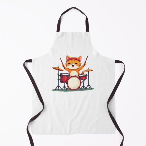 Item preview, Modern Trendy Cat Drummer ,Funny Orange Cat Playing Drums designed and sold by SOUFIANE1991.