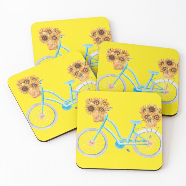 Item preview, Bicicleta azul con girasoles designed and sold by goodFather4ever.