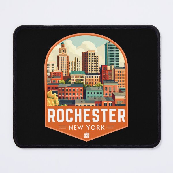 Item preview, Rochester in New York, USA Retro Travel Art Emblem designed and sold by MaateoDesign.