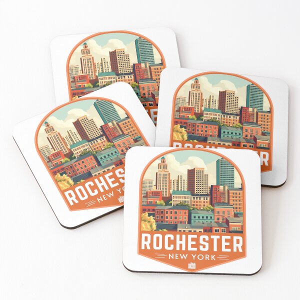 Item preview, Rochester in New York, USA Retro Travel Art Emblem designed and sold by MaateoDesign.