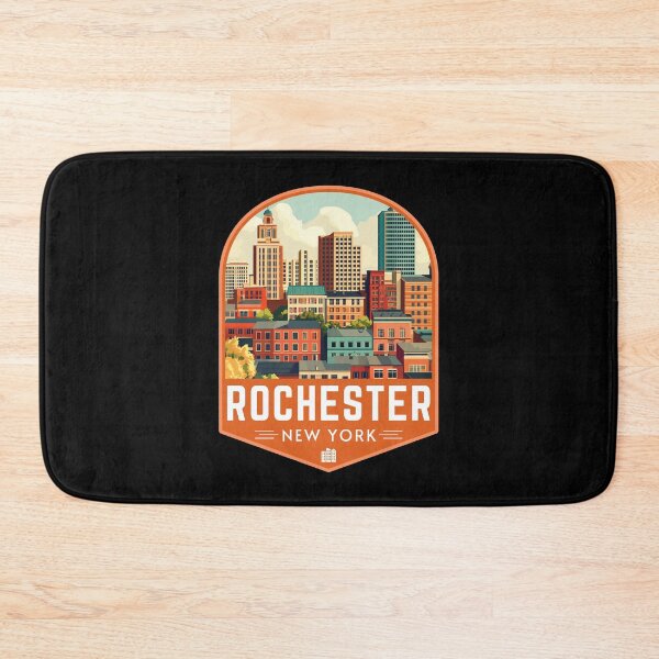 Item preview, Rochester in New York, USA Retro Travel Art Emblem designed and sold by MaateoDesign.