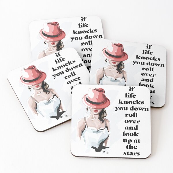 Item preview, Parisian Aesthetic bold quote if life knocks you down roll over and look up at the stars designed and sold by doracreations.