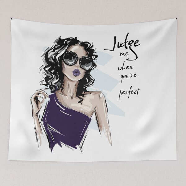 Item preview, Parisian Aesthetic bold quote judge me when you're perfect designed and sold by doracreations.
