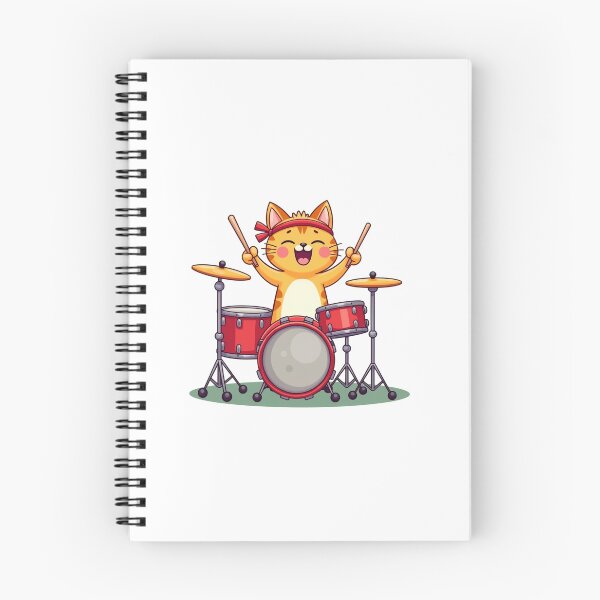 Item preview, Modern Trendy Cat Drummer ,Funny Orange Cat Playing Drums designed and sold by SOUFIANE1991.