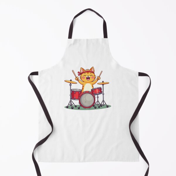 Item preview, Modern Trendy Cat Drummer ,Funny Orange Cat Playing Drums designed and sold by SOUFIANE1991.