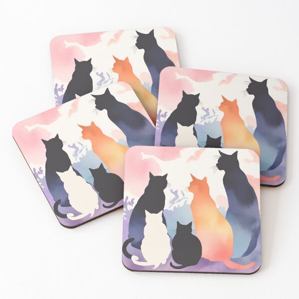 Item preview, Watercolor illustration of a family of cats designed and sold by Reignchaos80.