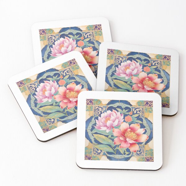 Item preview, Pair of watercolor Chinese flowers  designed and sold by Reignchaos80.