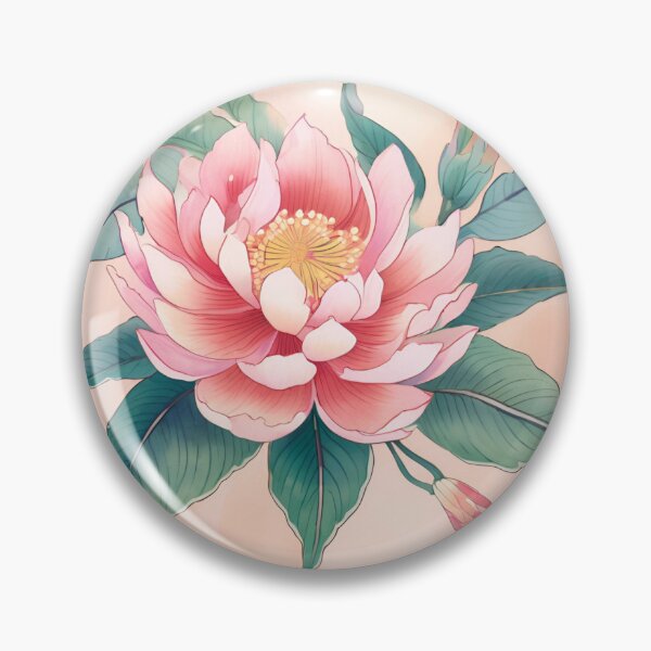 Item preview, Traditional Chinese flower watercolor tile print designed and sold by Reignchaos80.