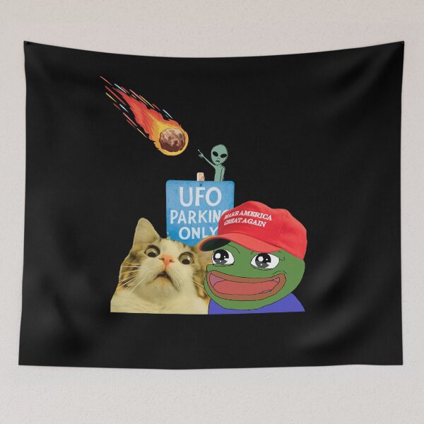 Item preview, Funny Trump Meme with Cat and UFO – Hilarious Space-Themed Parody Design designed and sold by Colorful-Garden.