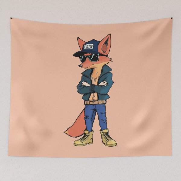 Item preview, Hustle - Trendy Fox Streetwear | Urban Animal Graphic designed and sold by Yehia-Massoud.