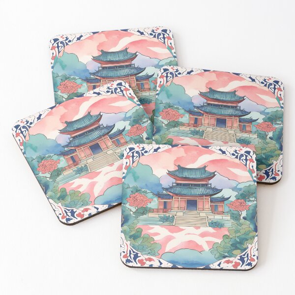 Item preview, Watercolor illustration of a Japanese temple in Kyoto designed and sold by Reignchaos80.