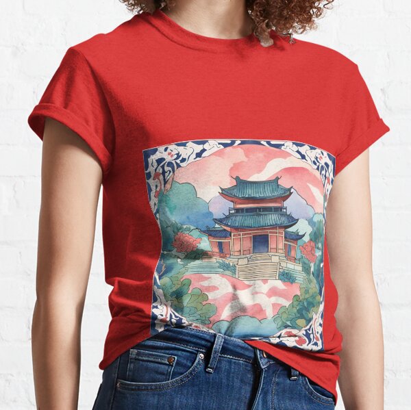 Item preview, Watercolor illustration of a Japanese temple in Kyoto designed and sold by Reignchaos80.