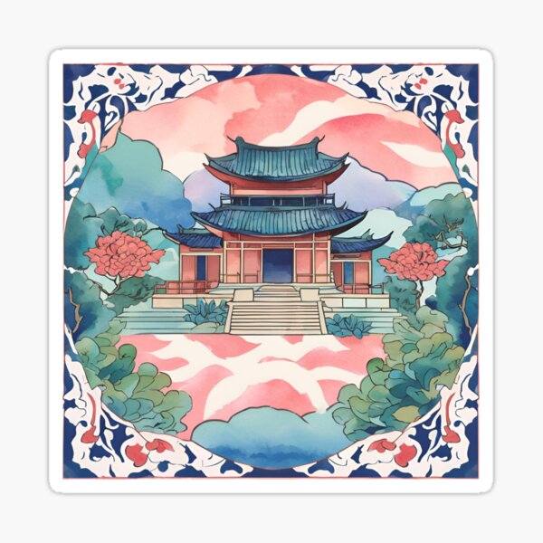 Item preview, Watercolor illustration of a Japanese temple in Kyoto designed and sold by Reignchaos80.
