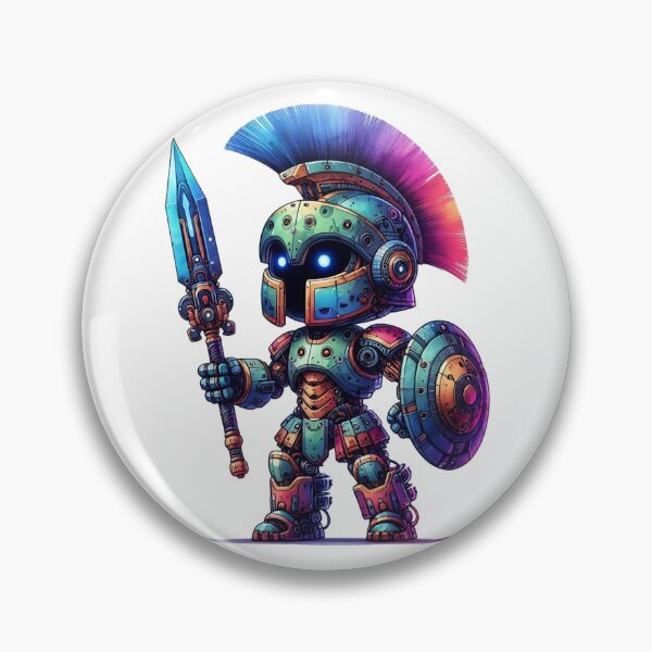 Item preview, Futuristic Spartan Warrior Bot – The Ultimate Fusion of Ancient and Future Warfare - Model 6 designed and sold by NeonBot_Shop.