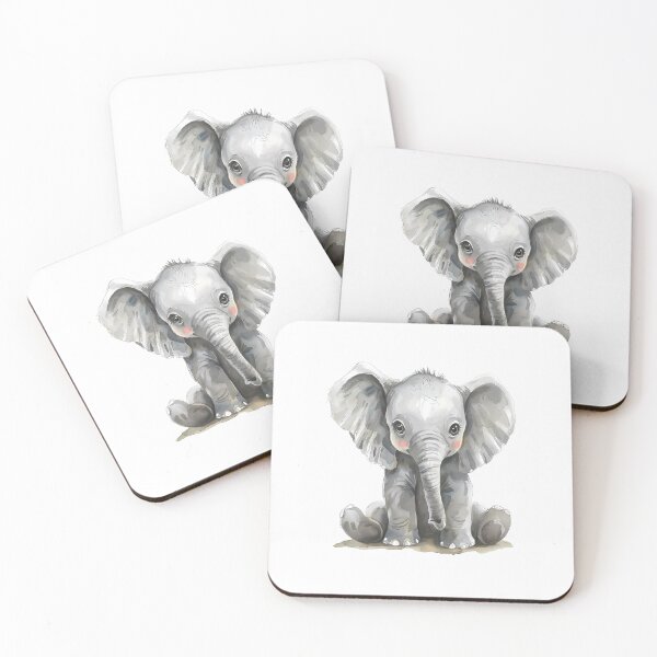 Item preview, Adorable Baby Elephant Sitting – Cute and Playful Art designed and sold by Kids Art 4U.