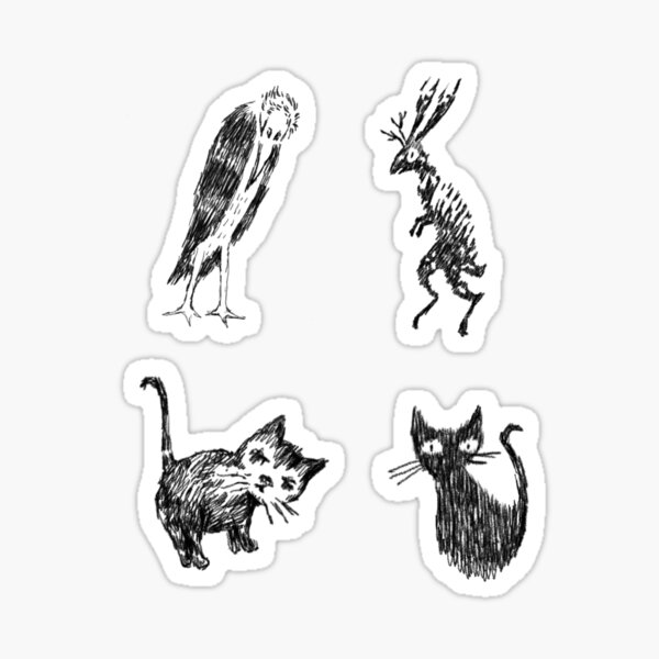 Item preview, Cute critters - Moomin style - Cat and forest sprites sticker pack designed and sold by Balsamista-art.