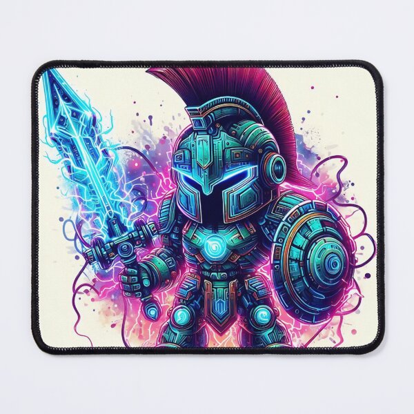 Item preview, Futuristic Spartan Warrior Bot – The Ultimate Fusion of Ancient and Future Warfare - Model 8 designed and sold by NeonBot_Shop.