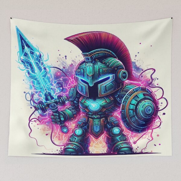 Item preview, Futuristic Spartan Warrior Bot – The Ultimate Fusion of Ancient and Future Warfare - Model 8 designed and sold by NeonBot_Shop.