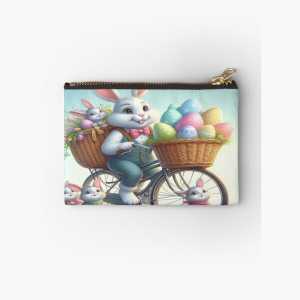 Item preview, Easter Bunny on a Bicycle: Happy Ride with Little Bunnies and Colorful Eggs designed and sold by FotoworldEdel.