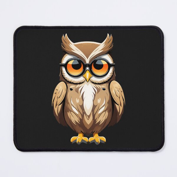 Item preview, Cute Cartoon Owl with Round Glasses designed and sold by UniversalFlair.