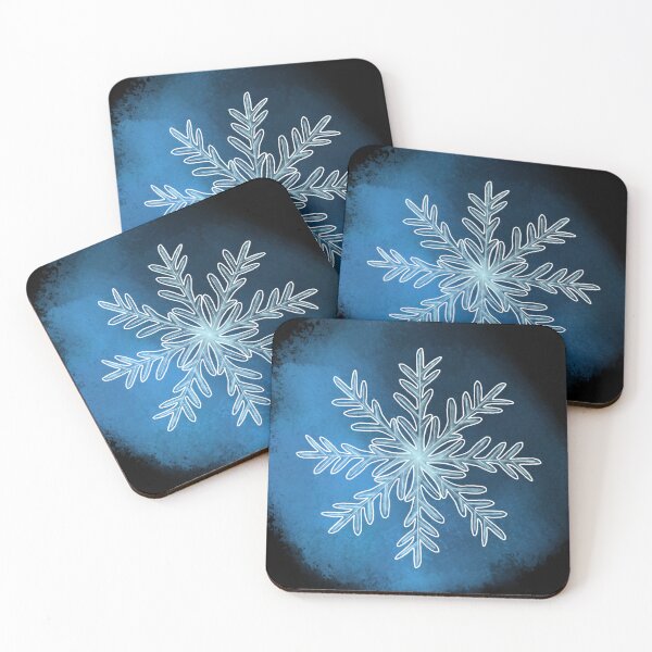 Item preview, Winter snowflake on blue and black background designed and sold by Fabrique2Xylena.