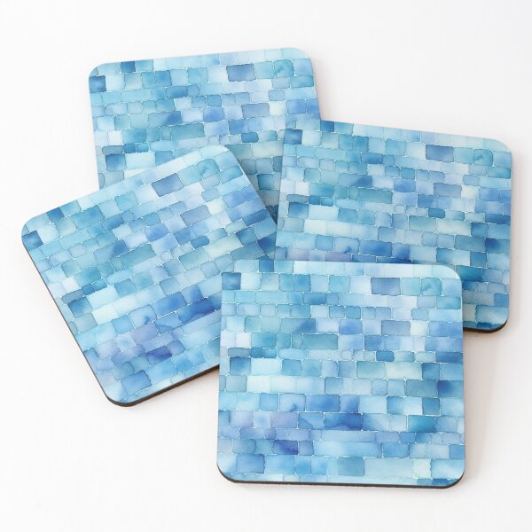 Item preview, Blue Bricks Abstract Watercolor designed and sold by DigitaICraft.