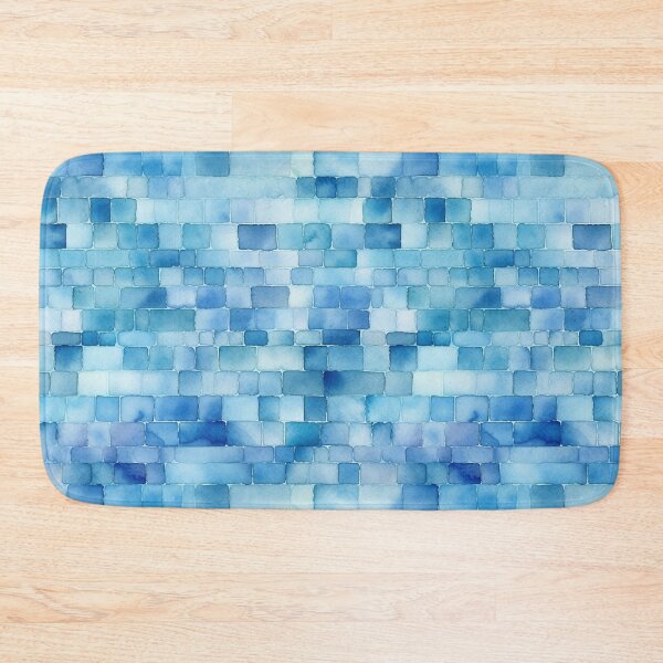 Item preview, Blue Bricks Abstract Watercolor designed and sold by DigitaICraft.
