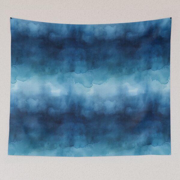 Item preview, Dark Blue Clouds Abstract Watercolor designed and sold by DigitaICraft.