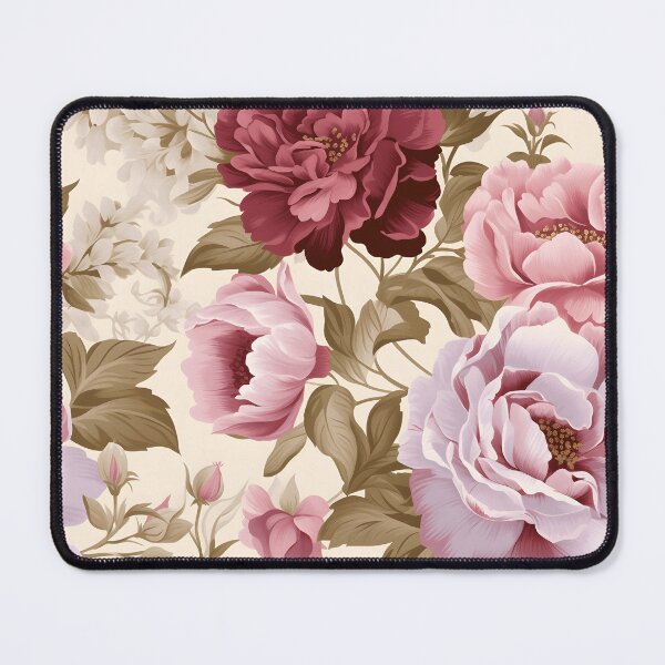 Item preview, Vintage style pink and burgundy floral pattern designed and sold by Renee Lavoie.