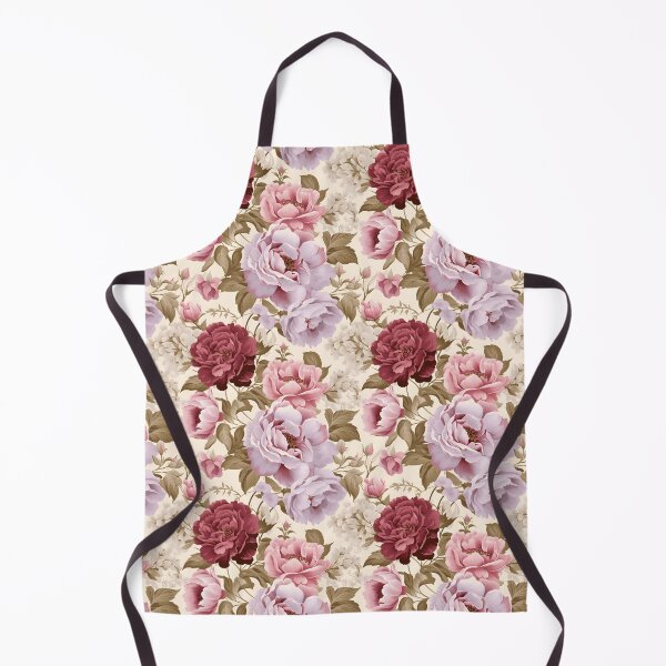 Item preview, Vintage style pink and burgundy floral pattern designed and sold by Renee Lavoie.