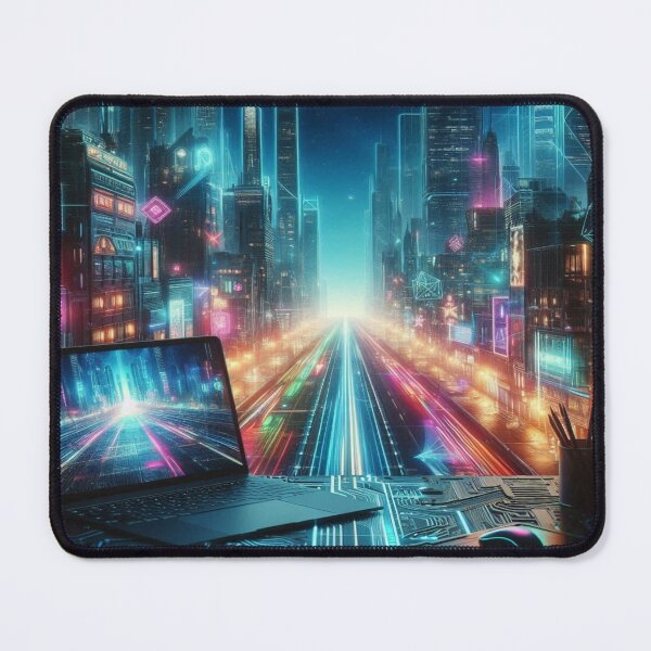 Item preview, Neon-soaked Metropolis: The future in cyberpunk style designed and sold by FotoworldEdel.