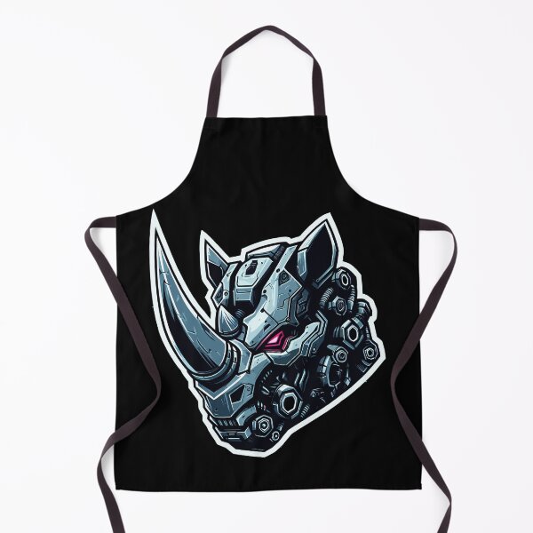 Item preview, Futuristic cybernetic rhino with glowing red eyes and mechanical details designed and sold by DopeVibeStuff.