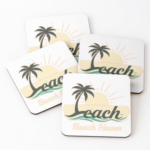 Item preview, Beach Haven Logo: Tropical Sunset with Palm Tree and Waves designed and sold by Cloud-Riders.