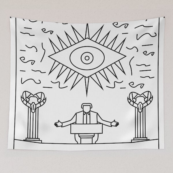 Item preview, The orator with symbolic eye and ram pillars designed and sold by estebansequeira.